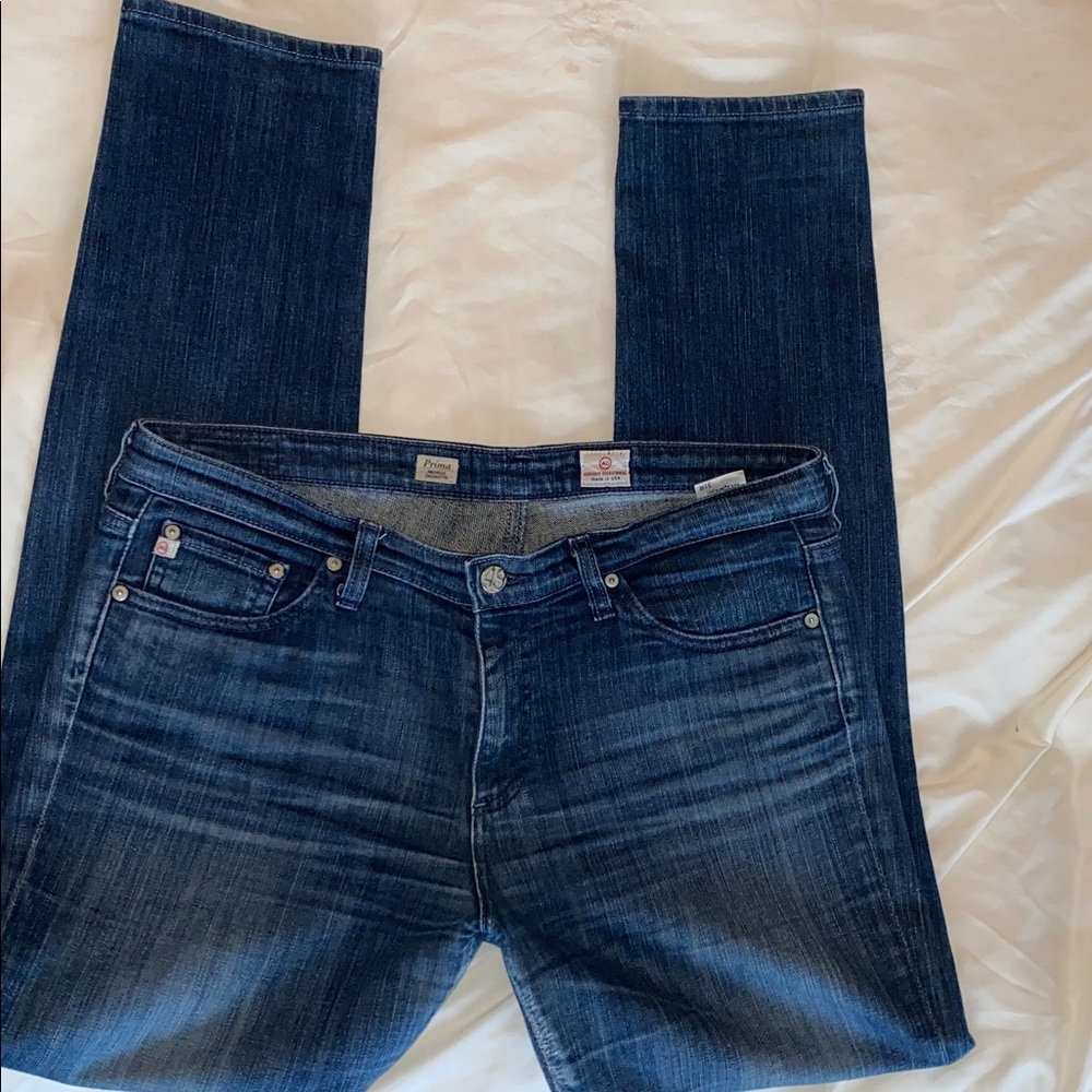 AG Adriano Goldschmied Dark Blue Women Prima Mid Rise Cigarette Jeans